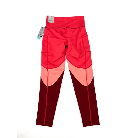 Ideology Womens High Rise Pink Yoga Running Gym Colorblock 7/8 Leggings - Picture 4 of 5